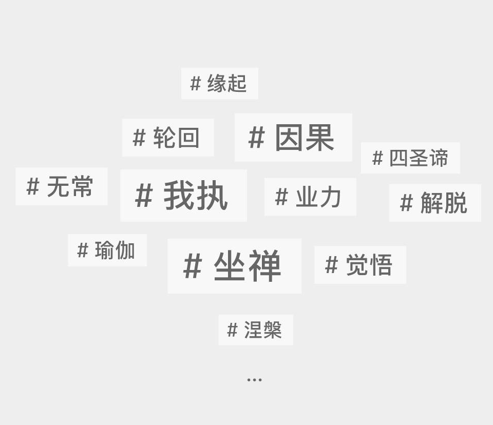 #缘起 #轮回 #因果 #四圣谛 #无常 #我执 #业力 #解脱 #瑜伽 #坐禅 #觉悟 #涅槃 ...