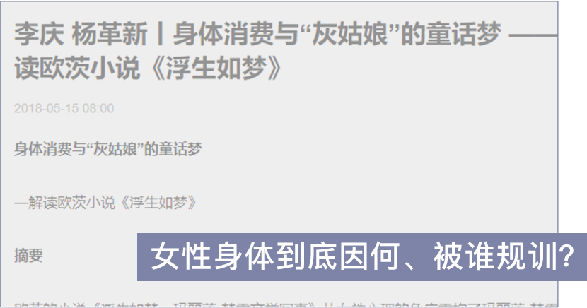 女性身体到底因何被谁规训